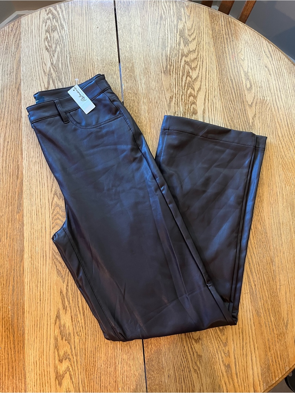 NWT Reitman’s Straight Leg High Rise Faux Leather Pants 8 TALL